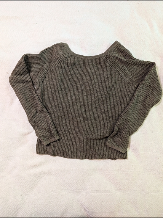 aerie Sweaters - aerie Ribbed Open Back Green Sweater
